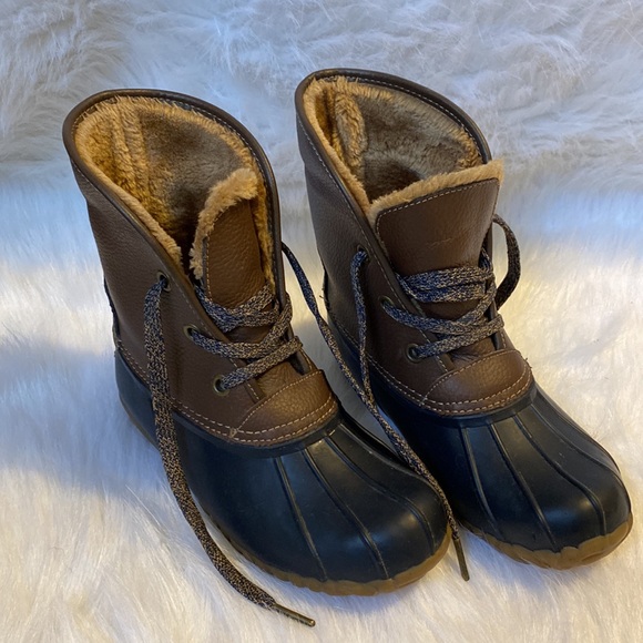 The Original Leather Sporto Genuine Duck with Faux Fur Boots size 7 - Picture 2 of 9